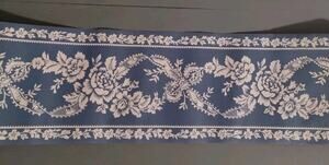 Nostalgia Wall Border - Ocean Blue - Floral Ribbons - New Old Stock - 5 yds